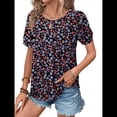 thumbnail image 2 of Blusas Informales de Negocios para Mujer, Moda de Verano, Camisetas con Mangas 3/4 con Volantes, Blusa Tipo Túnica Elegante e Informal. Negro L, 2 of 6