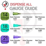 Dispense All - K2-3PK All-Purpose Industrial Kit - 1ml/3ml/10ml with 1 & 2 inch 14, 18, 21 Gauge Dispensing Tips, Caps and Tip Covers