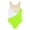 Fluorescent Yellow, variant on renvena Kids Girls One Piece Rhinestone Gymnastic Leotards Sleeveless Athletic Sports Bodysuit Dancewear