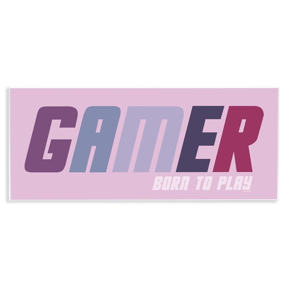 Stupell Industries Gamer Born To Play Quotes and Sayings Painting Unframed Art Print Wall Art, 17 x 7