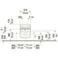 thumbnail image 3 of Duravit 253309-Dual Starck 2 0.8/1.6 Gpf Dual Flush Wall Mounted One Piece Elongated, 3 of 7