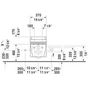 Duravit 253309-Dual Starck 2 0.8/1.6 Gpf Dual Flush Wall Mounted One Piece Elongated