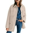 thumbnail image 4 of RYDCOT Womens 2024 Winter Elegant Trench Coat Single-Breasted Mid Long Pea Coat Wool Blend Winter Overcoat Jacket with Pockets Sale, 4 of 9