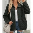 thumbnail image 5 of Female Quilted Jacket Casual Winter Open Front Button Down Puffer Coat Outwear Cardigan Black XXL, 5 of 8