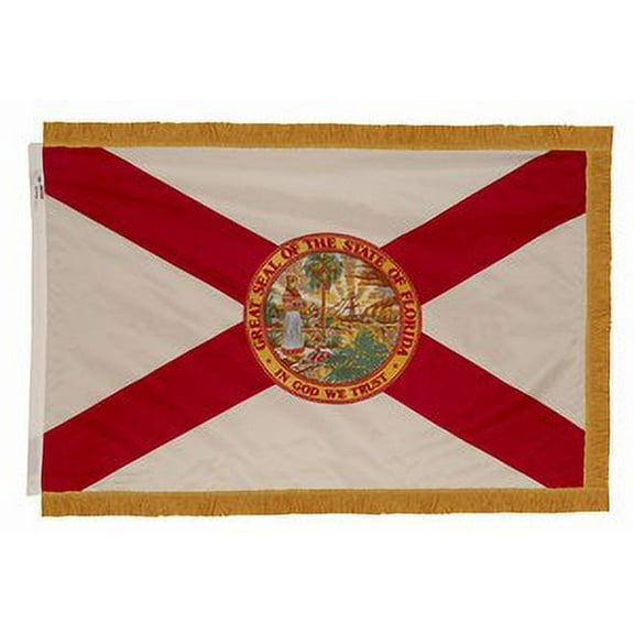 3x5' DURAWAVEZ FLORIDA NYLON FLAG POLEHEM AND FRINGE
