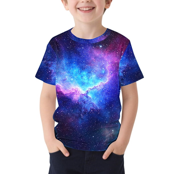 Manga Corta Crop Top Niños Gráfico Impreso Cuello Redondo Casual Tee para Niños Camisa de Manga Corta Niño Pequeño 3-14 Años