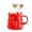 Red, variant on Coffee Cup Water Mugs with Lid Stirring Christmas Tree Shape Ceramic 4 Colors to Choose Gifts for