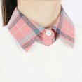 thumbnail image 3 of Kukuzhu Lady Half Shirt Blouse Collar Plaid Dickey Fake Collar False Collar Detachable Collar for Women, 3 of 5