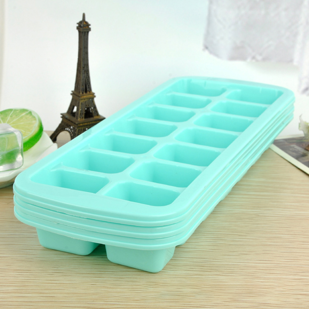 Flexible Stackable Reusable Easy Release BPA Free Plastic Ice Cube Tray Molds Kitchen Tools