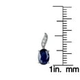 thumbnail image 3 of 10k White Gold Genuine Oval Sapphire and Diamond Drop Earrings, 3 of 5