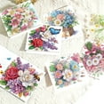 thumbnail image 6 of 8 pcs Diamond Art Painted Greeting Card, Pretty Flower 5D DIY Special Shape Diamond Card Creative Gift, Christmas Thanksgiving Greeting Card Congratulation, 6 of 7
