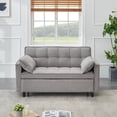thumbnail image 2 of Convertible Chair Bed, 3 in 1 Convertible Sofa Bed Sleeper Chair with Adjustable Backrest & 2 Pillows, Built-in Side Pokcet and Handle, Pull Out Sofa Bed Couch Loveseat Sleeper for Small Spaces, Grey, 2 of 5