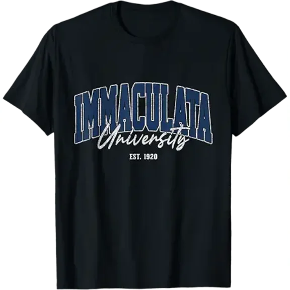 Retro Immaculata Vintage Athletic Sports Tee Men Women T-Shirt
