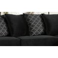 Living Room Modern Classic Black Fabric Sectional Sofa 2pc Set Cushion
