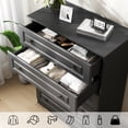 thumbnail image 6 of IDEALSOUL Dresser for bedroom, Black Dresser Tall dresser with Large Storage Space, 5 Drawer Dresser for Bedroom, Hallway, Entryway, 6 of 15