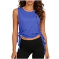 thumbnail image 2 of BiZtdJrK Débardeurs Tendance pour Femmes, Sans Manches, Col Rond, Légers, Amples, pour Gym, Sport, Bleu, Taille Unique, 2 of 9