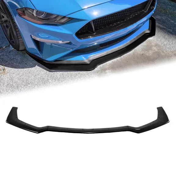Kojem 3-Piece Front Bumper Lip for 2018-2022 Ford Mustang GT - Black PP Plastic