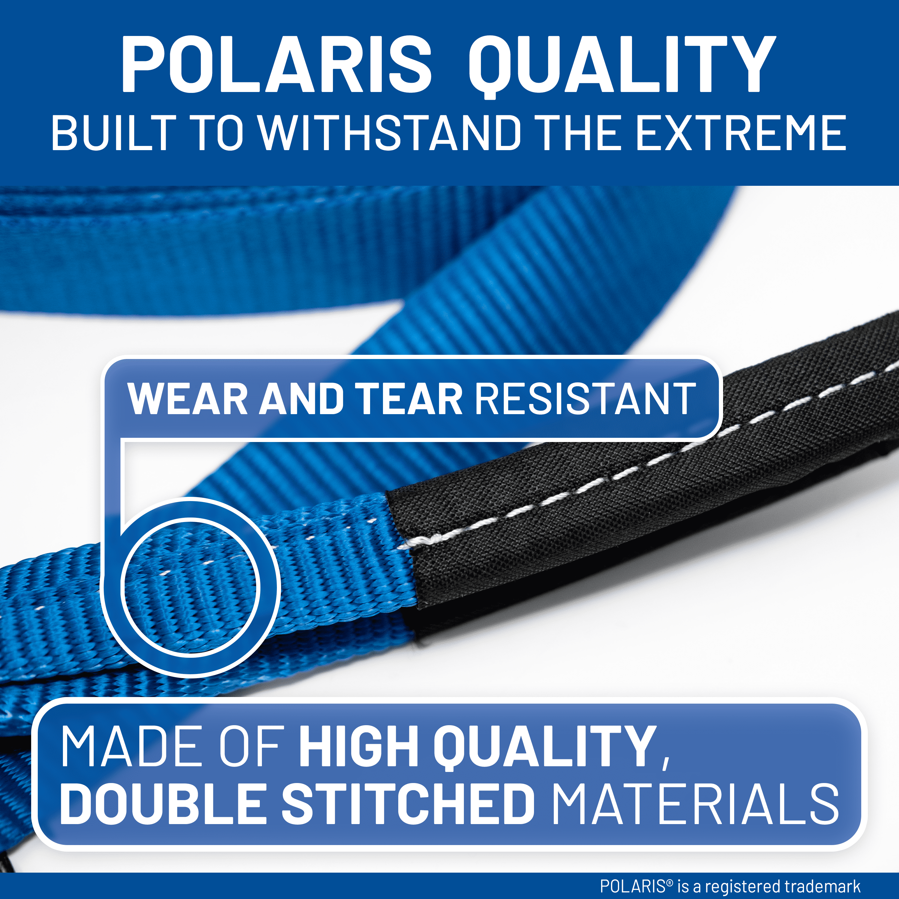 Polaris Tow Strap 2" x 20', Medium Duty Recovery Tow Strap