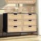 thumbnail image 4 of QinaQin Cómoda alta de madera con 6 cajones y detalle de ratán, mueble moderno de almacenamiento para recámara, clóset, sala o entrada, práctico y decorativo, 4 of 6