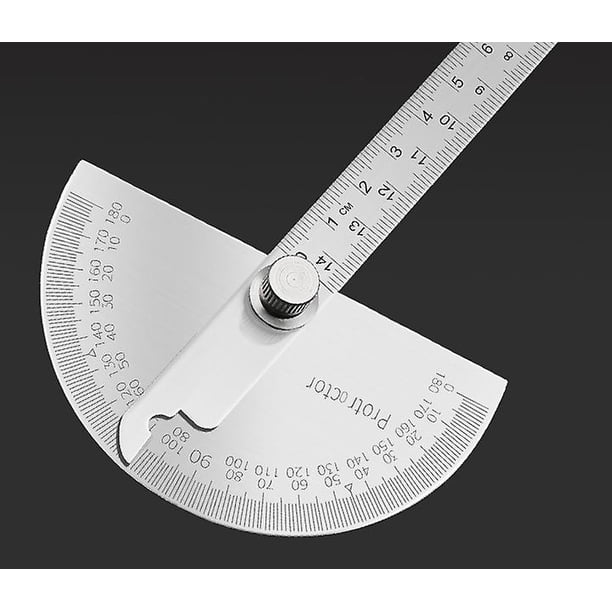 Stainless Steel Protractor – 0-180° Angle Gauge With 140mm Ruler, Universal Measuring Tool For Engineering