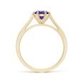 thumbnail image 2 of ANGARA Natural Tapered Shank Tanzanite Solitaire Ring with Diamonds in 14K Yellow Gold for Women (Size-6mm) | December Birthstone, Anniversary, Jewelry Gift for Women | Natural Tanzanite Ring, 2 of 9