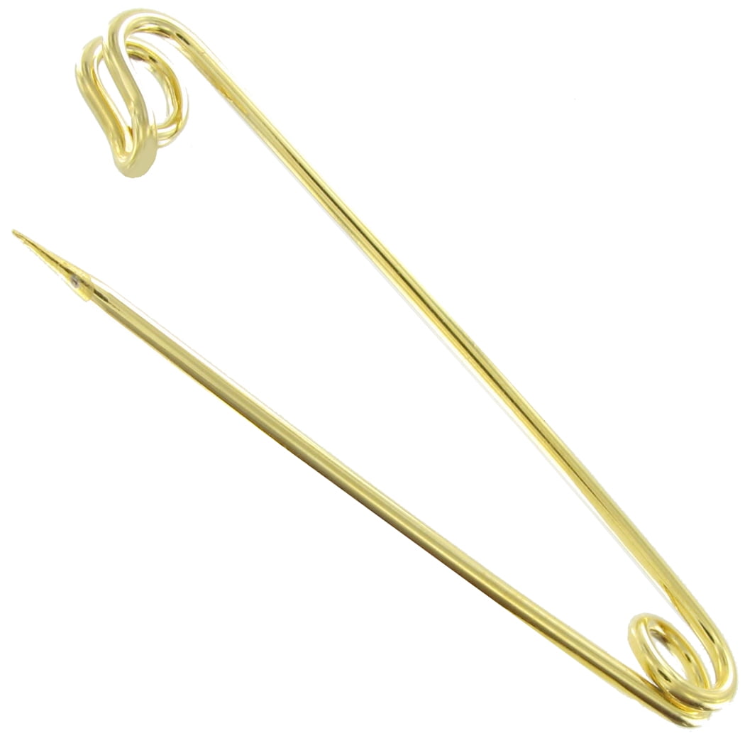 Charmed METAL GOLD SAFETY PINS SIZE 3"; 50 pieces