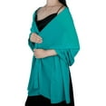 thumbnail image 5 of Chiffon ladies' scarves, bride bridesmaid dress shawls, formal dinner party, party and ball wraps, Peacock Blue, 5 of 5