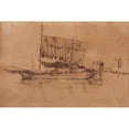 thumbnail image 2 of James Abbott McNeill Whistler 24x17 Black Ornate Framed Double Matted Museum Art Print Titled: Fishing Boat (1879-1880), 2 of 5
