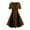 Brown, variant on Stamzod Gothic Black Dresses for Women Square Neck Short Sleeve Lace-Up Dresses Halloween Party Midi Dresses for Women Black B L