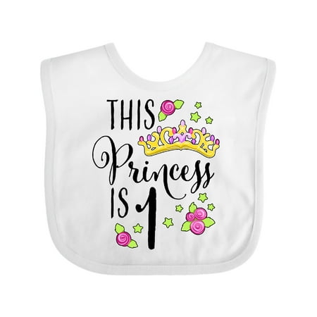 

Inktastic This Princess is One- First Birthday Gift Baby Girl Bib