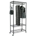 thumbnail image 2 of Oceanstar Garment Rack with Adjustable Shelves with Hooks- Black, 2 of 9