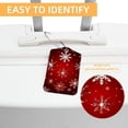 thumbnail image 3 of Luggage Tag, Travel Tags, Handbag Tag - Square PU Leather 2 Pack with Privacy Cover and Stainless Steel Ring - Suitable for Travel, Backpack, Handbag [Amazon Approved] Christmas Snowflakes, 3 of 7