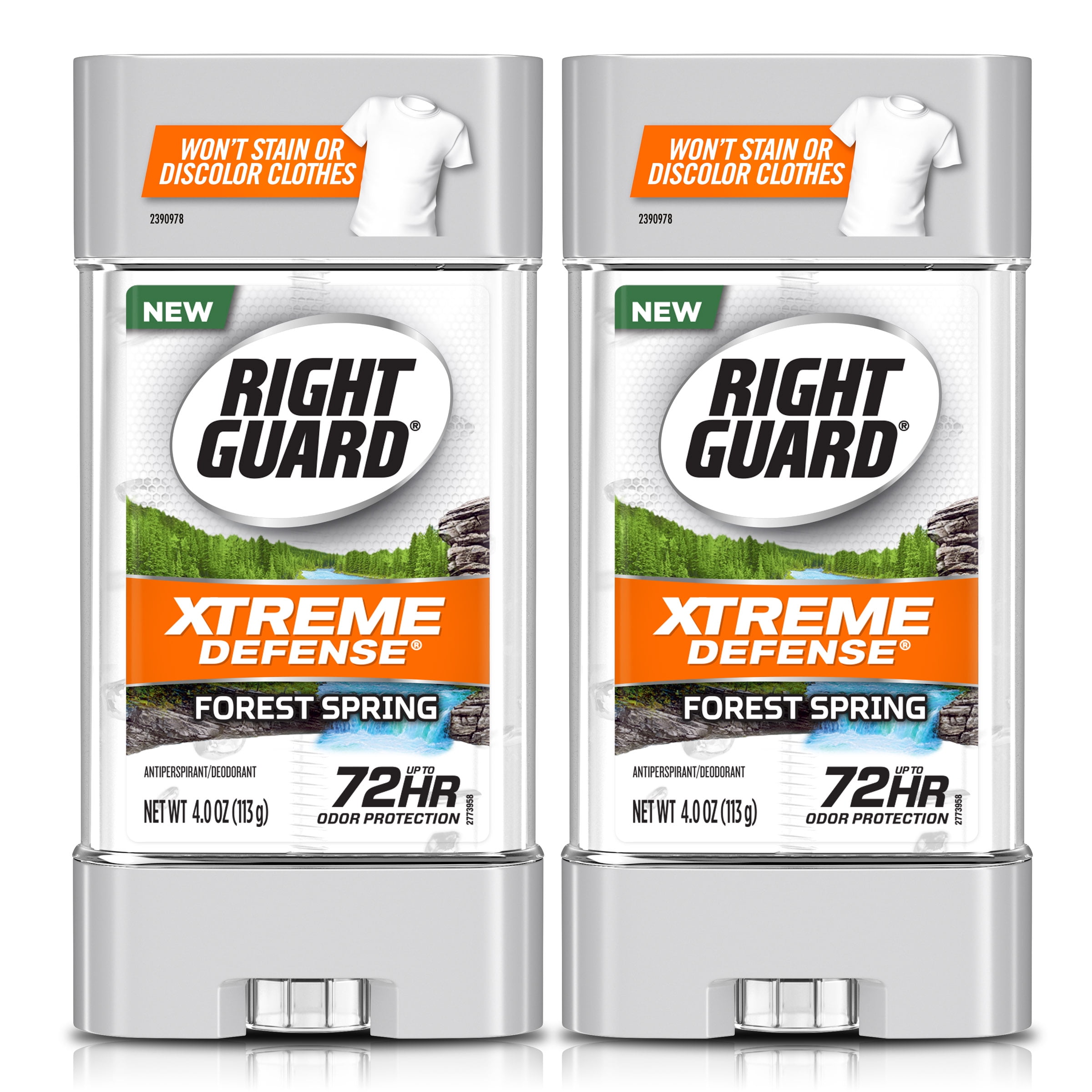 Right Guard Xtreme Defense Antiperspirant Deodorant Gel, Forest Spring, 4 oz (Pack of 2)
