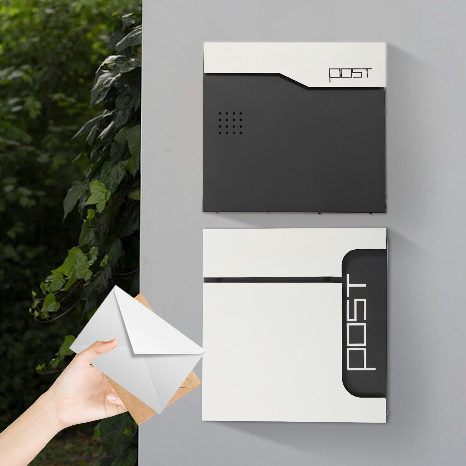Outdoor Wall Mount Lockable Letters Mailbox Stainless Steel Mail Letter Post Box