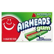 Airheads Candy, Chewing Gum, Watermelon Flavor, Sugar Free, Xylitol, 14 Sticks per Pack, Box of 12 Packs