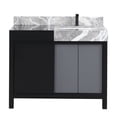 thumbnail image 3 of Lexora Home Zilara 42" Single Marble Top Bathroom Vanity with Gun Metal Faucet, 3 of 11