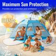 thumbnail image 2 of Pop Up Beach Tent Sun Shelter – Easy Set up in 3S Instant, Tents for 4/5 Person Beach Umbrella Sun Shelter Shade, UV 50+ Protection, Wind Resistant, Lightweight Portable Baby Tents Shade for Family, 2 of 8