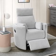 thumbnail image 2 of Soho Baby Nottingham Upholstered Glider Recliner Rocking Chair 360° Swivel for Nursery and Living Room – Plush Gray​, 2 of 11