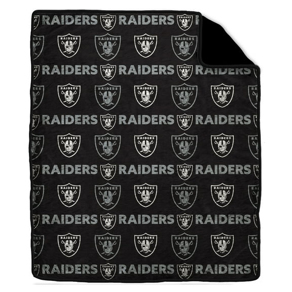 Pegasus Las Vegas Raiders Tonal Wordmark 60" x 70" Faux Fur Blanket
