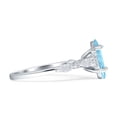 thumbnail image 5 of Art Deco Marquise Vintage Style Ring Aquamarine Cubic Zirconia White Tone 925 Sterling Silver, Size 8, 5 of 7