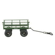 400 lb. Capacity Steel Utility Garden Landscape Cart, 32 Inch x 18 Inch Steel Mesh Bed, 2 in 1 Convertible Handle