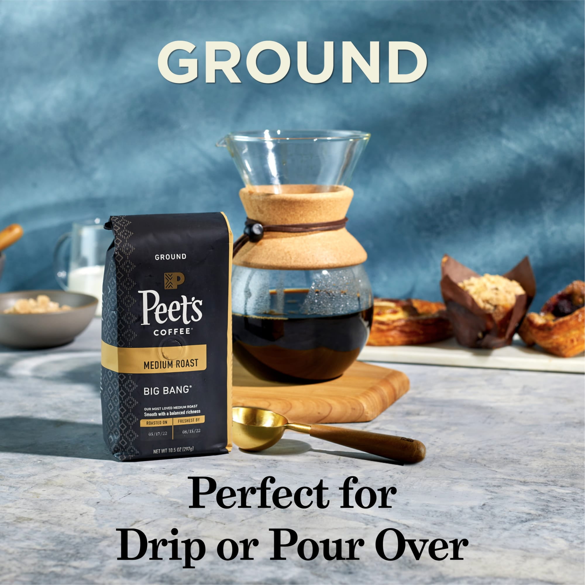 Peet's Coffee Major Dickason's Blend, Dark Roast Ground Coffee, 18 oz
