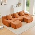 thumbnail image 2 of LifeSky U-Shape Teddy Sofa No Assembly Required for Apartment: Ready in 10 Mins - After Work Relaxation - 32D Sponge Support, 2 of 11