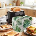 thumbnail image 3 of Summer Tropical Toaster Cover 2 Slice, Farmhouse Botanical Leaves Wooden Dustproof Bakeware Oven Protector with Top Hook, Waterproof Small Kitchen Appliance Toasters Dust Cover, 12"x7.5"x8", 3 of 7