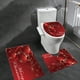 thumbnail image 5 of Juego de 3 piezas de alfombras de baño navideñas antideslizantes para ducha, inodoro y bañera. Suaves y absorbentes., 5 of 6