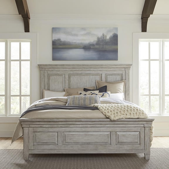 Liberty Furniture Heartland King Panel Bed - Antique White