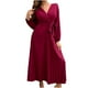 thumbnail image 1 of Vestidos Para Mujer Vestido Maxi Otoño E Invierno Moda Color Sólido Cruzado Con Cuello en V Vestido Plisado Falda Larga Odeerbi ODB158979, 1 of 5