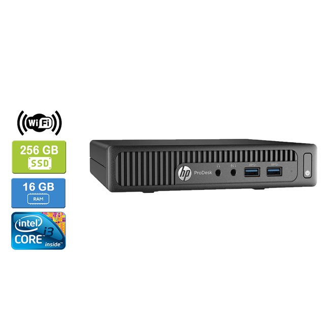 Remis à Neuf : HP 600 G2 Intel Core i3-6100T 16 Go 256 Go SSD Win 10 Pro Wi-Fi UK&M