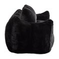 thumbnail image 6 of Miniyam 75.2 in Oversized Faux Fur Bean Bag Couch for Adults, 2-Seater Loveseat Floor Sofa with Armrests and Pillows, Black, 6 of 7