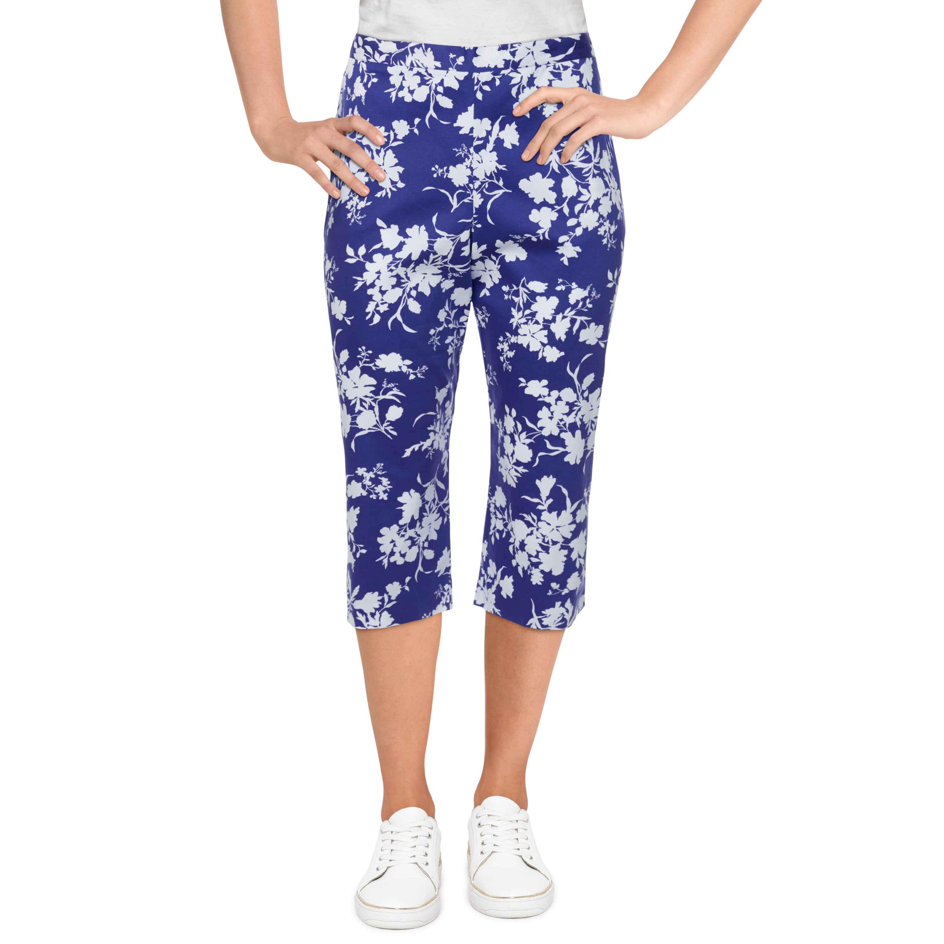 Alfred Dunner Womens Petite Silky Floral Comfortable Capri - Walmart.com